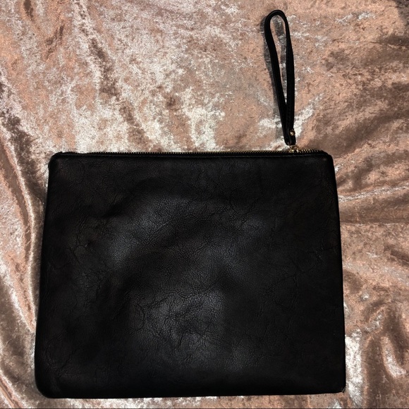 LF “OMG” Black Leather Clutch Wristlet - Picture 3 of 5